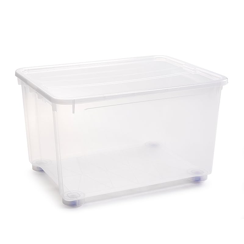 Boîte de rangement 150L en PVC transparent avec couvercle DRW