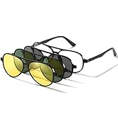 UNIEOWFA Aviator Polarized Magnetic Clip-on Sunglasses for men UV400 3Pcs Night Vision Clip Glass...