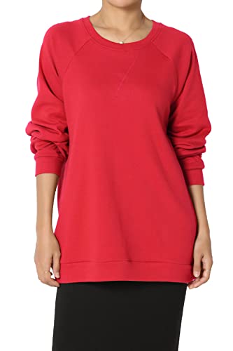 TheMogan Cotton Raglan Long Sleeve Crew Neck Loose Fit Comfy Pullover Top
