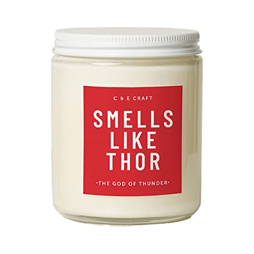 CE Craft - Smells Like Thor Candle - Midnight Musk Scented All Natural Soy Wax - Gift for Her - God of Thunder - Chris Hemsworth Candle
