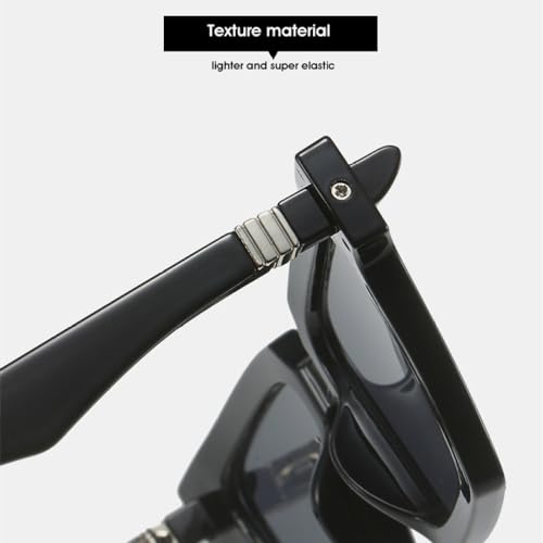 Lunettes de soleil carrées double couleur dotées de rivets rétro - 4