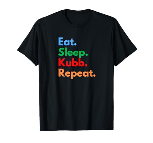 Photo de Eat Sleep Kubb Repeat pour Les Joueurs et Les Amoureux de Viking Kubb T-Shirt
