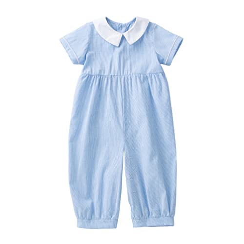 Toddmomy Toddler Jumpsuit Baby Girl Boy Romper Newborn Short Sleeve Romper Baby Cotton Clothes for 12-24 Month Baby Infant Sky Blue Cover