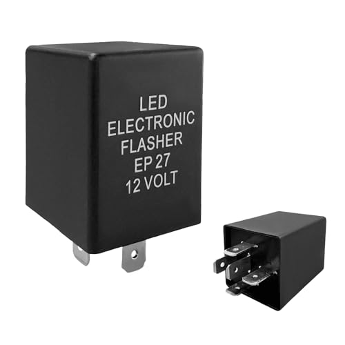 NYTKL EP27 FL27 LED Electronic Flasher Relay 5-Pin Car Flasher Relay Fix Turn Signal Bulbs Hyper Flash Issue 12V Electronic Hazard Warn Relays for Ranger F150 F250 F350 Explorer