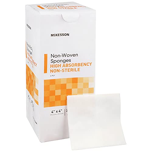 McKesson Non-Woven Sponges Non-Sterile 4-Ply High Absorbency Polyester/Rayon 4 in x 4 in 200 per Pack 1 Pack