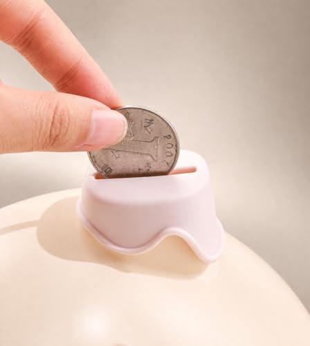 Image of Cute Bunny Piggy Bank for Kids | Kawaii Cartoon Animal Coin Bank | Mini House Cottage Money Saving Box | Durable Plastic Savings Bank Toy Gift for Boys Girls | 1 Pc (Random Color)