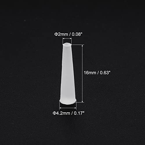 Image of MECCANIXITY Silicone Rubber Tapered Plug 2mm to 4.2mm Solid White for Powder Coating, Painting, Anodizing, Plating, Sandblasting, Laboratory Use 20 Pieces