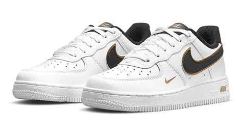 Nike Little Kid's Air Force 1 LV8 White/Black-Metallic Gold (DM3386 100) - 10.53