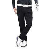 [TopIsm] 極上 ストレッチ ゴルフパンツ メンズ ゴルフウェア スキニー チノパン 秋冬 春夏 大きいサイズ 2-ブラック Lサイズ