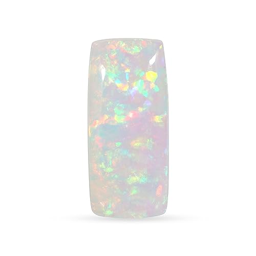Cabochon d'opale éthiopienne naturelle ultra opale de feu (13 x 28,5 mm) pierre de naissance en forme de coussin | pierre précieuse en vrac pour la...