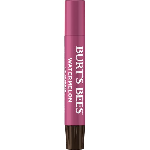 Burt’s Bees Lip Shimmer Watermelon; Warm, Luminescent Color; High Impact, Instant Moisture; with Shea and Cocoa Butters; 100% Natural Origin; 4 Tubes, 0.09 Oz. (Packaging May Vary)
