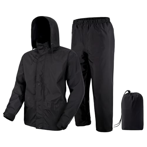 Image of Rain Suit, Rain Gear for Men Waterproof, Camo Rain Jacket, Lightweight Rain Coat