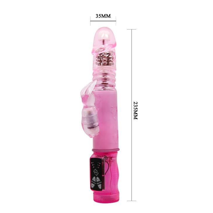 Vibromasseur Rabbit Rose Rechargeable avec Tête Rotative Stimulante - 2