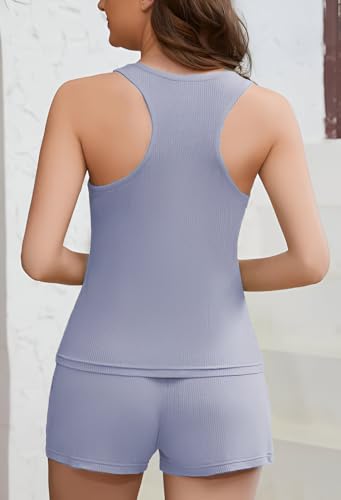 Image of BROIDEN Women's Polyester Rib Night Suit Set of Top & Shorts