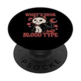 What's Your Blood Type Vampir Cat Blutspender Phlebotomist PopSockets Klebender PopGrip