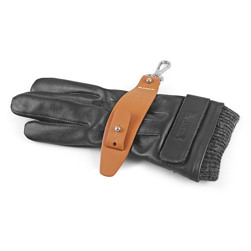 Image of Hero MotoCorp Leather Loop Gloves Holder | Mavrick Collection | Full Grain Leather | Adjustable Closure
