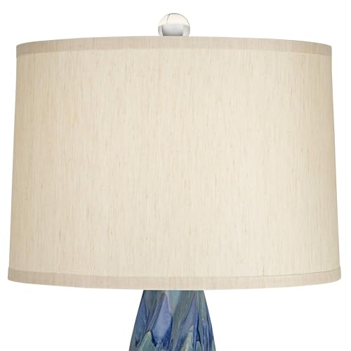 Lámpara de mesa contemporánea 31 pulgadas beige y azul miniatura 3