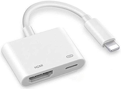 [Apple MFi Certified] Lightning to HDMI for iPhone, Lightning to Digital AV Audio Adapter, HDMI 1080P Sync Screen with Charging Port for iPhone 11/11 Pro/XS/XR/X/8 7, iPad on HDTV/Monitor/Projector