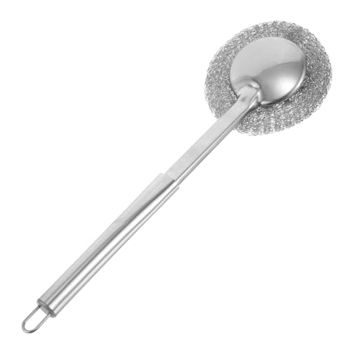 Veemoon Estropajo Inoxidable con Mango Resistente para Limpieza de Platos Ollas Sartenes y Fregaderos Accesorio Ergonómico de Cocina para Uso Diario