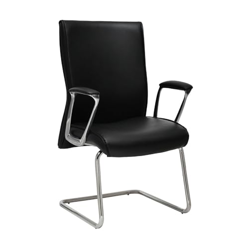 Image of Nilkamal Command Mid Back Leatherette Visitor Chair|Assembly Required| Office & Home Office|Black
