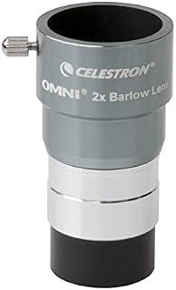 Celestron 93326 Omni Barlow Lens, Silver, 2 x 1.25 Inch