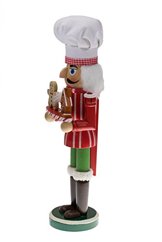 Clever Creations Chef 15 Inch Traditional Wooden Nutcracker, Festive Christmas Décor for Shelves and Tables
