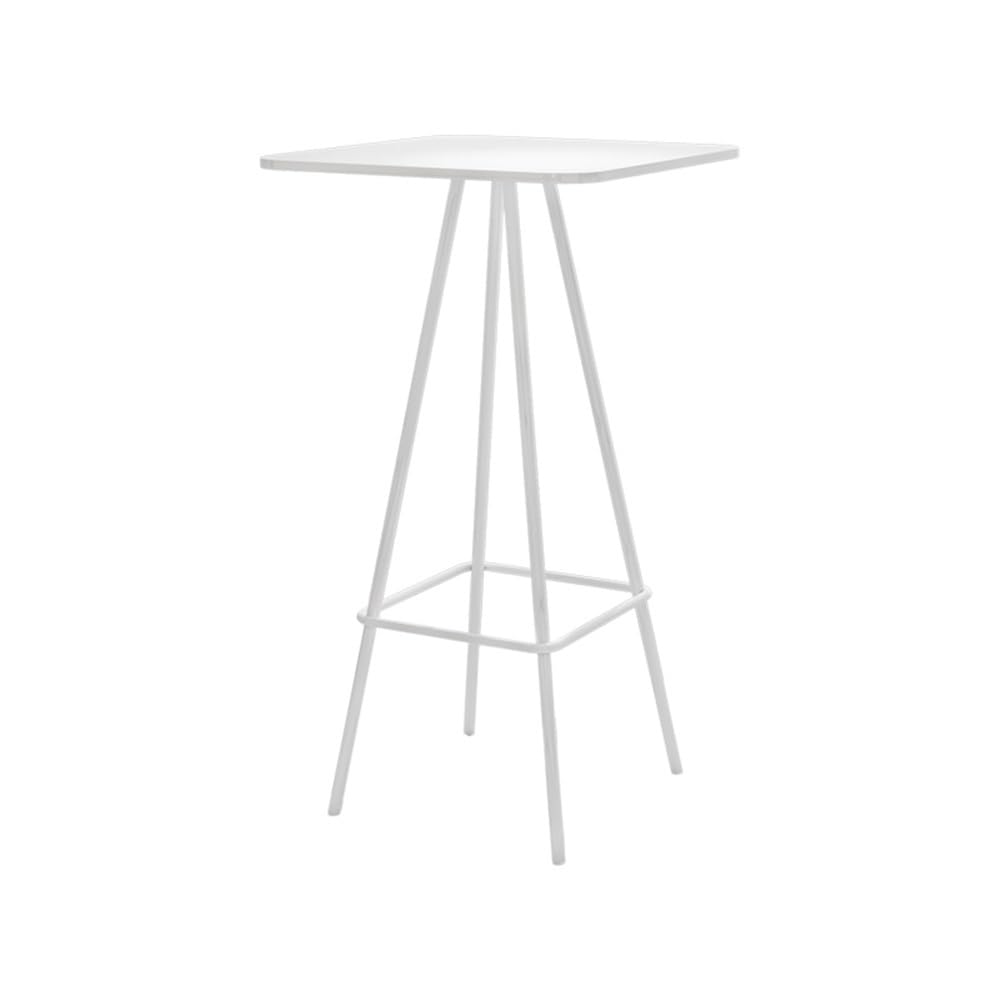 Table de Bar Table Haute carrée Multicolore for intérieur et extérieur, Camping-Car, terrasse, Restauration, fêtes, événements commerciaux(Blanc)