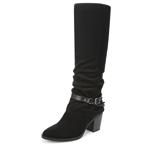 Blowfish Malibu Botas Carey hasta la rodilla para mujer, Microgamuza negra, 42 EU
