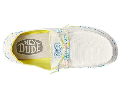 Hey Dude Girl's Wendy Youth Linen Grey Multiple | Girl’s Shoes | Girl’s Lace Up Loafers | Comfortable & Light-Weight2