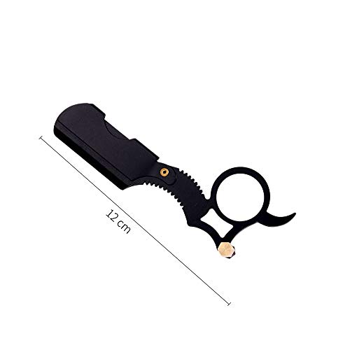 Navalha Barbeiro Portátil Dedeira Fixa Lâminas Ajustáveis Parafuso Aço Inox Barba Bigode Cavanhaque