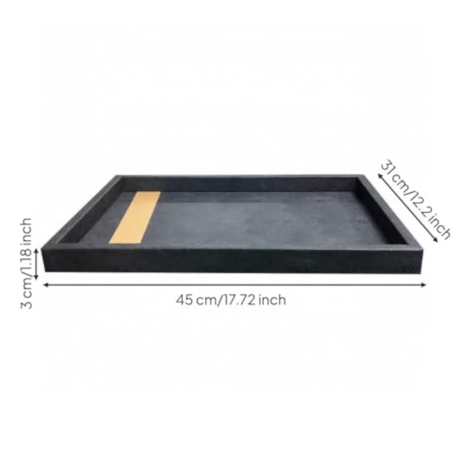 Minimalist Wooden Tray with Raised Rim, Decorative Slim for Coffee Table