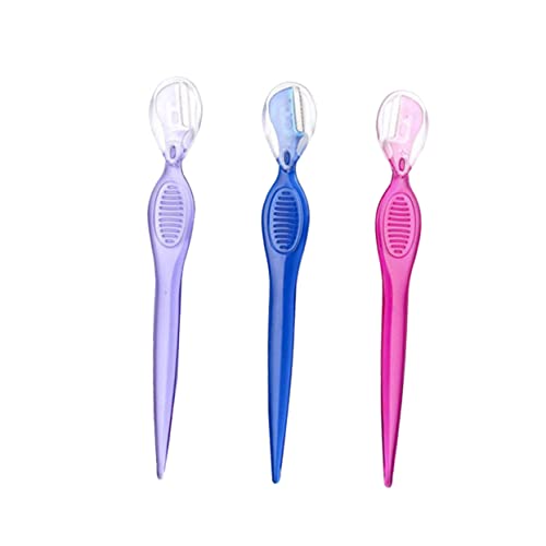 Healeved 3pcs Stainless Steel Eyebrow Razors for Women Eyebrow Trimmers Face Blade Beauty Makeup Tools Portable Set