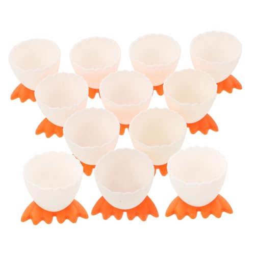 Garneck 12 Pack Soft Boiled Egg Holder Stand Easter Egg Cup Tray Pp Material for Kitchen