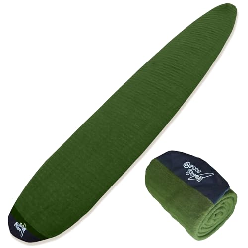 GrowSwell-fabric-Sock-for-Surfboard-Treetop-Green-Surfboard-Cover-Surfboard-Protection-from-Scratches-Dings-Wax-UPF-50-proteciton-Keep-30F-cooler-when-covered GrowSwell fabric Sock for Surfboard, Treetop Green Surfboard Cover, Surfboard Protection from Scratches, Dings, Wax, UPF 50+ proteciton, Keep 30°F cooler when covered - Image 1