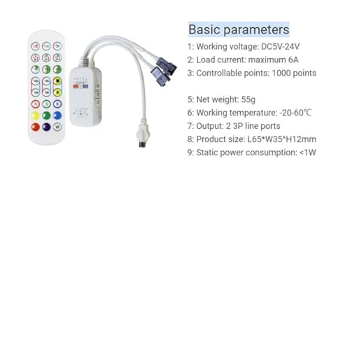 Contrôleur LED RGB 1000 pixels pour un ruban WS2812B dynamique - 5