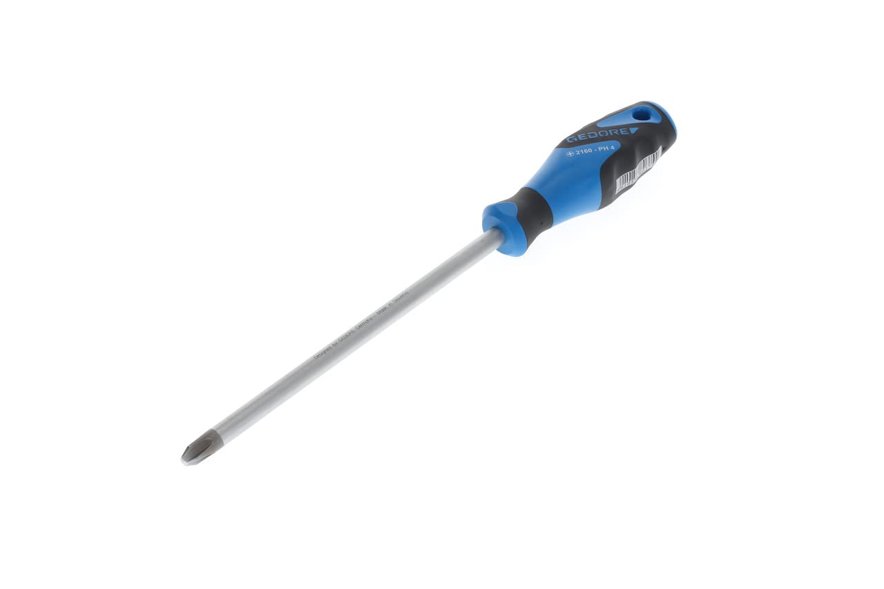 Gedore Blue/Black Screwdriver Phillips Ph4, 3-Component Handle, Length 320 Mm, Tool, 2160 Ph 4, Steel