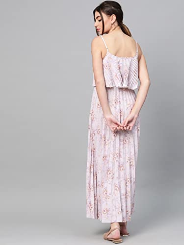 Image of Sassafras Women Floral Strappy Pleated Maxi Dress