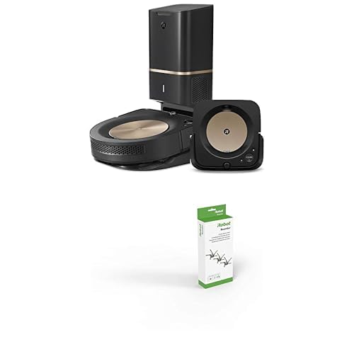 Bundle of iRobot Roomba s9+ 9550 Robot Vacuum & Braava Jet m6 6112 Robot Mop -Wi-Fi, Smart Mapping, Powerful Suction, Precision Jet Spray, Corners&Edges w/Authentic Corner-Sweeping Brush 3-PK, Black