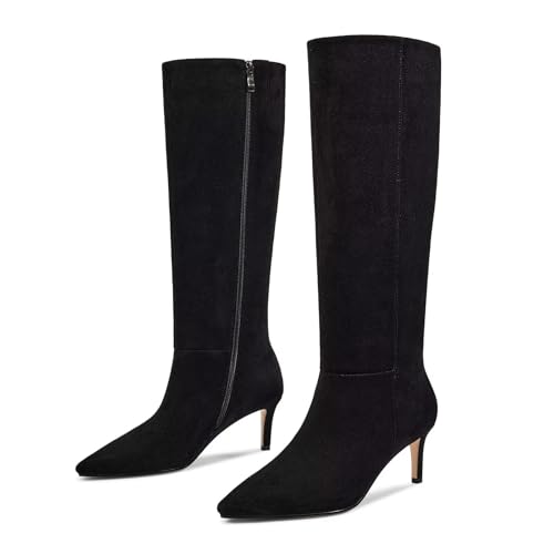 Image of wetkiss Knee High Boots - Pointed Toe & Kitten Heel & Side Full Zipper