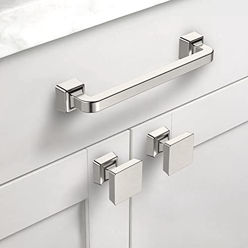 Image of Asidrama 10 Pack 1-1 /4 inch Brushed Satin Nickel Kitchen Cabinet Knobs Dresser Knobs Drawer Knobs Cabinet Hardware Zinc Knobs for Dresser Drawers