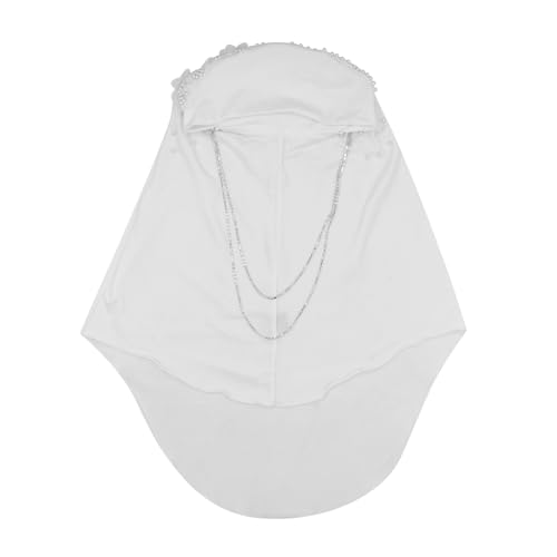 RARITYUS Women Bling Rhinestone Pearl Instant Scarf Muslim Hijab Fashion Shawl Head Wrap Turban Cap with Flower Accent3