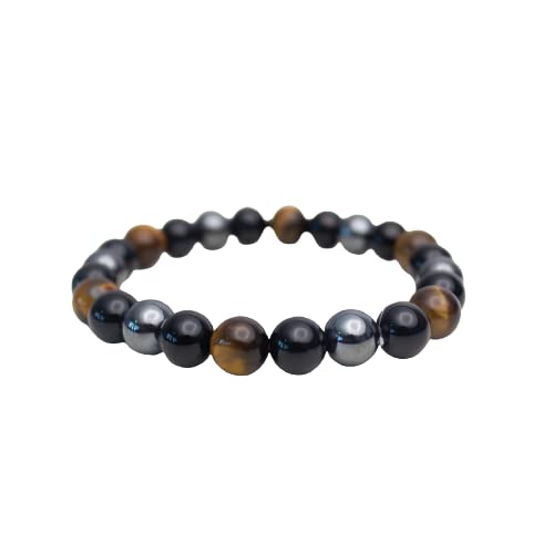 YOUR SPIRITUAL REVOLUTION Triple Protection Bracelet Natural Gemstones Tiger Eye Haematite Black Obsidian Reiki Healing Crystal Jewellery Unisex (B09RB2VMTG) Amazon Price History, Amazon Price Tracker