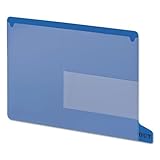 End Tab Out Guides with Pockets, Poly, Letter, Blue, 25/Box, Sold as 25 Each