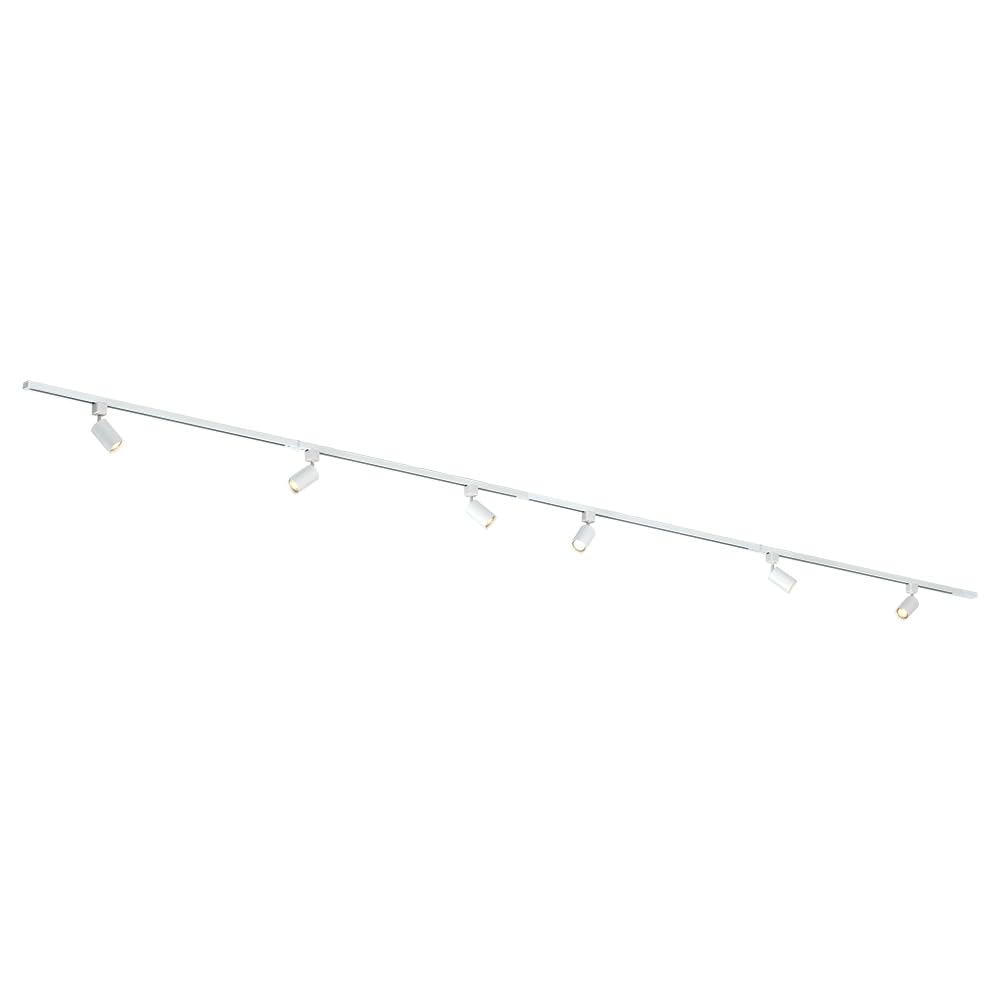 Qub Warm White Focus Iii 1-Phase Spotlight Track Lighting - 400 Cm - 6X Gu10 Heads - 4X 1M Rails - I-Form - Spot Lights White - Extendable & Flexible - Compatible Led Ceiling Light - Modern Design Track Lighting