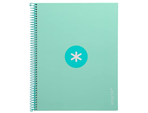 Antartik Cuaderno Espiral Liderpapel A4 Micro Tapa Forrada 80H 90 Gr Cuadro 5Mm 1 Banda 4 Taladros Menta