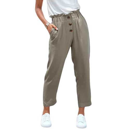 LASCANA Women's Paperbag Waist Ankle Pants