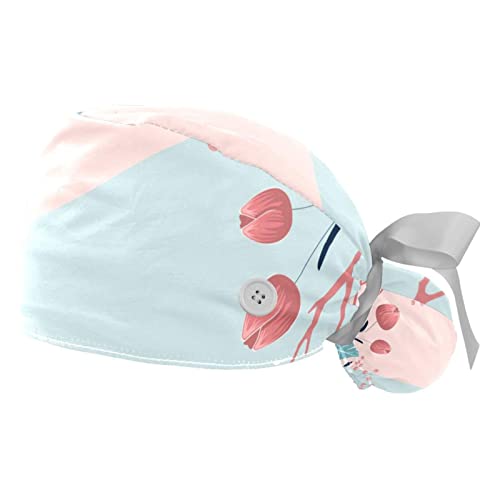 Chapeaux de travail respirants JDEZ lot de 2 casquettes à fleurs