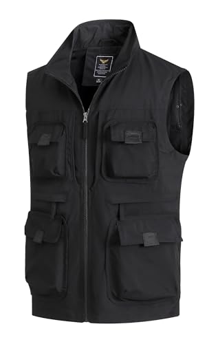 KTWOLEN Anglerweste Herren - Multifunktionsweste Mit 16 Taschen