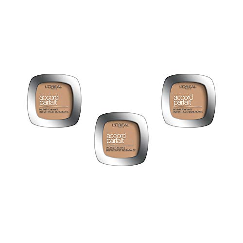 L'Oréal Paris Poudre Fondante Accord Parfait - 4.N Beige, Lot de 3 (3 x 9g) L'Oréal Paris Poudre Fondante Accord Parfait - 4.N Beige, Lot de 3 (3 x 9g)