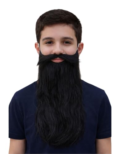 Image of BookMyCostume Black Beard and Moustache Young Man Kids & Adults Fancy Dress Costume Accessory Free Size